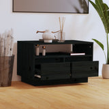 NNEVL TV Cabinet Black 60x35x37 cm Solid Wood Pine