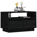 NNEVL TV Cabinet Black 60x35x37 cm Solid Wood Pine