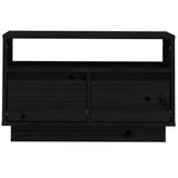 NNEVL TV Cabinet Black 60x35x37 cm Solid Wood Pine