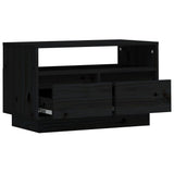 NNEVL TV Cabinet Black 60x35x37 cm Solid Wood Pine