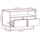 NNEVL TV Cabinet Black 60x35x37 cm Solid Wood Pine