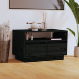 NNEVL TV Cabinet Black 60x35x37 cm Solid Wood Pine
