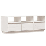 NNEVL TV Cabinet White 140x37x50 cm Solid Wood Pine