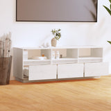 NNEVL TV Cabinet White 140x37x50 cm Solid Wood Pine