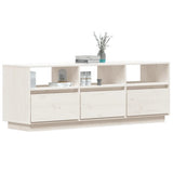 NNEVL TV Cabinet White 140x37x50 cm Solid Wood Pine