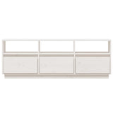 NNEVL TV Cabinet White 140x37x50 cm Solid Wood Pine