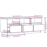 NNEVL TV Cabinet White 140x37x50 cm Solid Wood Pine