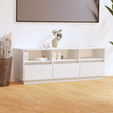 NNEVL TV Cabinet White 140x37x50 cm Solid Wood Pine
