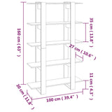 NNEVL Book Cabinet/Room Divider Black 100x30x160 cm