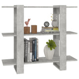 NNEVL Book Cabinet/Room Divider Concrete Grey 100x30x87 cm