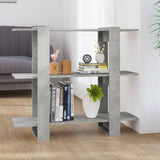 NNEVL Book Cabinet/Room Divider Concrete Grey 100x30x87 cm