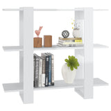 NNEVL Book Cabinet/Room Divider High Gloss White 100x30x87 cm