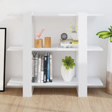 NNEVL Book Cabinet/Room Divider High Gloss White 100x30x87 cm