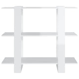 NNEVL Book Cabinet/Room Divider High Gloss White 100x30x87 cm