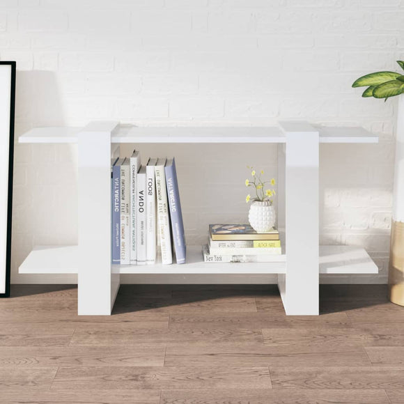 NNEVL Book Cabinet High Gloss White 100x30x51 cm Engineered Wood