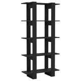 NNEVL Book Cabinet/Room Divider Black 80x30x160 cm Engineered Wood