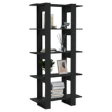 NNEVL Book Cabinet/Room Divider Black 80x30x160 cm Engineered Wood
