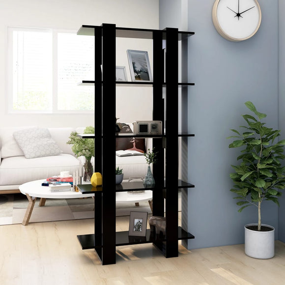 NNEVL Book Cabinet/Room Divider Black 80x30x160 cm Engineered Wood