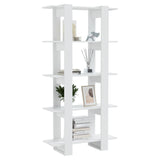 NNEVL Book Cabinet/Room Divider High Gloss White 80x30x160 cm