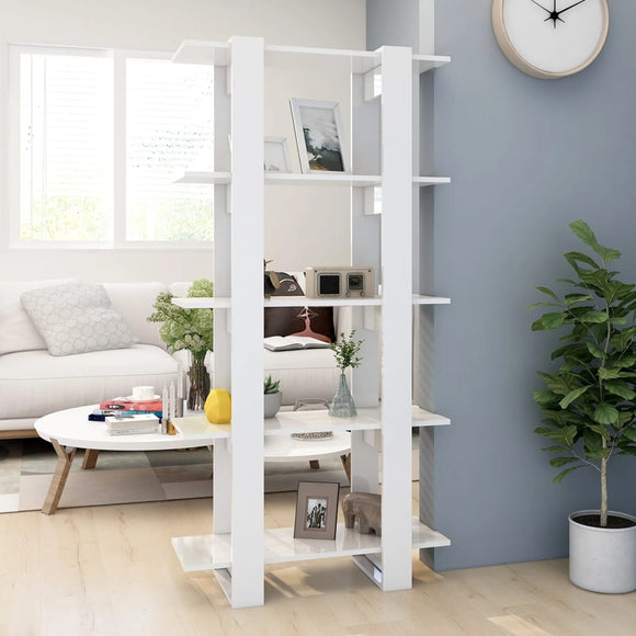 NNEVL Book Cabinet/Room Divider High Gloss White 80x30x160 cm