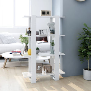 NNEVL Book Cabinet/Room Divider High Gloss White 80x30x123.5 cm
