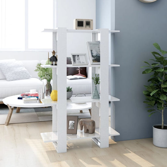NNEVL Book Cabinet/Room Divider High Gloss White 80x30x123.5 cm