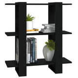NNEVL Book Cabinet/Room Divider Black 80x30x87 cm