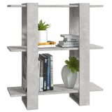 NNEVL Book Cabinet/Room Divider Concrete Grey 80x30x87 cm
