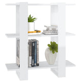 NNEVL Book Cabinet/Room Divider High Gloss White 80x30x87 cm
