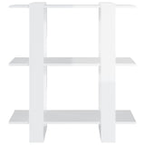 NNEVL Book Cabinet/Room Divider High Gloss White 80x30x87 cm