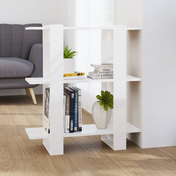 NNEVL Book Cabinet/Room Divider High Gloss White 80x30x87 cm