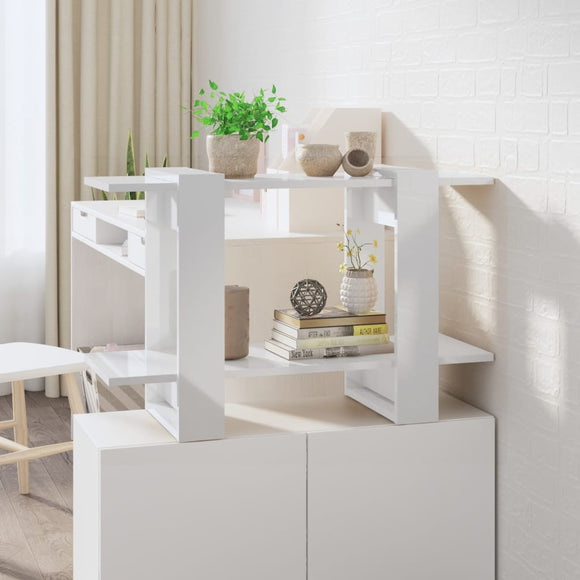 NNEVL Book Cabinet/Room Divider High Gloss White 80x30x51 cm