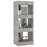 NNEVL Book Cabinet/Room Divider Concrete Grey 40x30x103 cm Engineered Wood