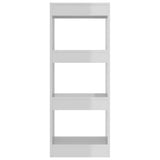 NNEVL Book Cabinet/Room Divider High Gloss White 40x30x103 cm Engineered Wood