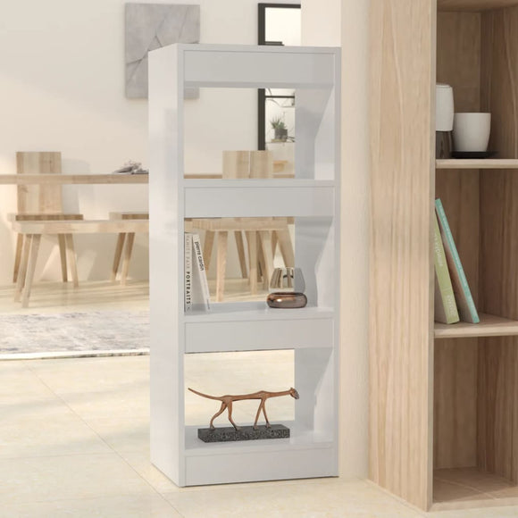 NNEVL Book Cabinet/Room Divider High Gloss White 40x30x103 cm Engineered Wood