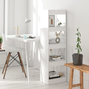 NNEVL Book Cabinet/Room Divider High Gloss White 40x30x135 cm