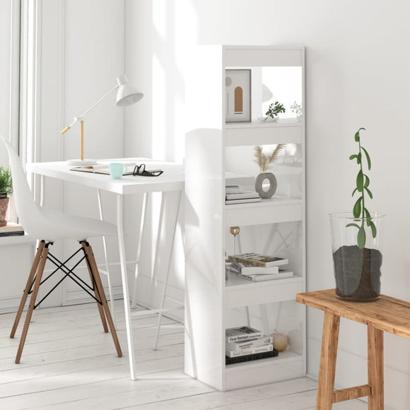 NNEVL Book Cabinet/Room Divider High Gloss White 40x30x135 cm