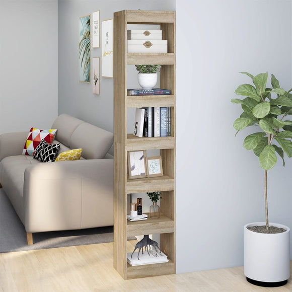 NNEVL Book Cabinet/Room Divider Sonoma Oak 40x30x198 cm