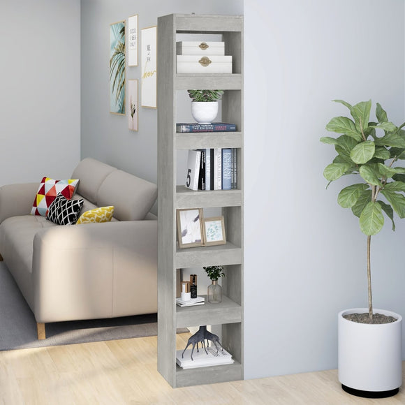 NNEVL Book Cabinet/Room Divider Concrete Grey 40x30x198 cm
