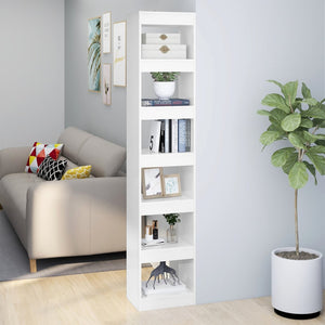 NNEVL Book Cabinet/Room Divider High Gloss White 40x30x198 cm