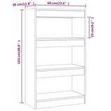 NNEVL Book Cabinet/Room Divider White 60x30x103 cm Engineered Wood