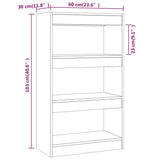 NNEVL Book Cabinet/Room Divider Concrete Grey 60x30x103 cm Engineered Wood