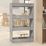 NNEVL Book Cabinet/Room Divider Concrete Grey 60x30x103 cm Engineered Wood