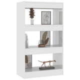 NNEVL Book Cabinet/Room Divider High Gloss White 60x30x103 cm Engineered Wood