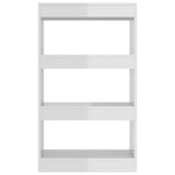 NNEVL Book Cabinet/Room Divider High Gloss White 60x30x103 cm Engineered Wood