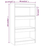 NNEVL Book Cabinet/Room Divider High Gloss White 60x30x103 cm Engineered Wood