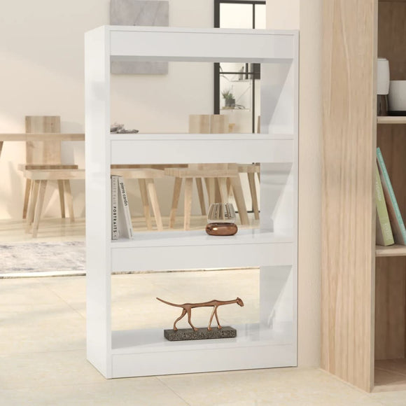 NNEVL Book Cabinet/Room Divider High Gloss White 60x30x103 cm Engineered Wood