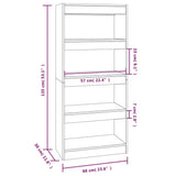 NNEVL Book Cabinet/Room Divider White 60x30x135 cm Engineered Wood