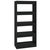 NNEVL Book Cabinet/Room Divider Black 60x30x135 cm Engineered Wood