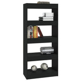 NNEVL Book Cabinet/Room Divider Black 60x30x135 cm Engineered Wood